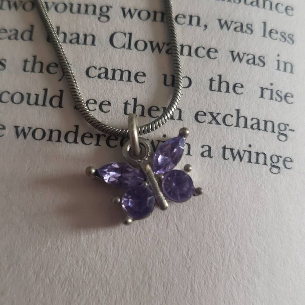 Purple Butterfly Necklace